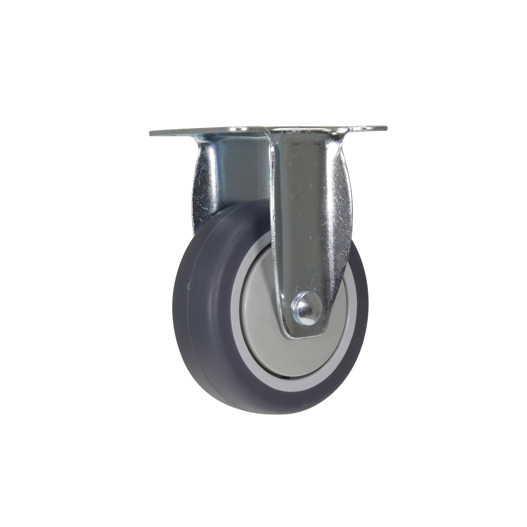 Vestil Thermoplastic Rubber Rigid Caster - 4in. Wheel Diameter, Chemical-Resistant, Model# CST-B28-4X1TPR-R